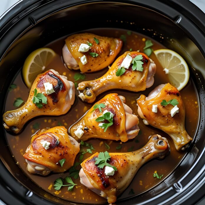 Slow Cooker Lemon Feta Chicken Drumsticks Recipe