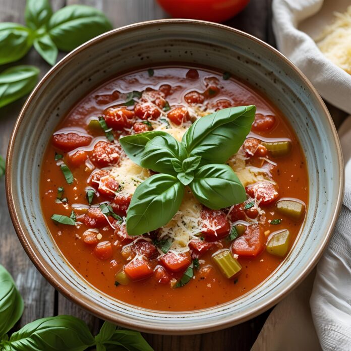 Slow Cooker Tomato Basil Parmesan Soup Recipe
