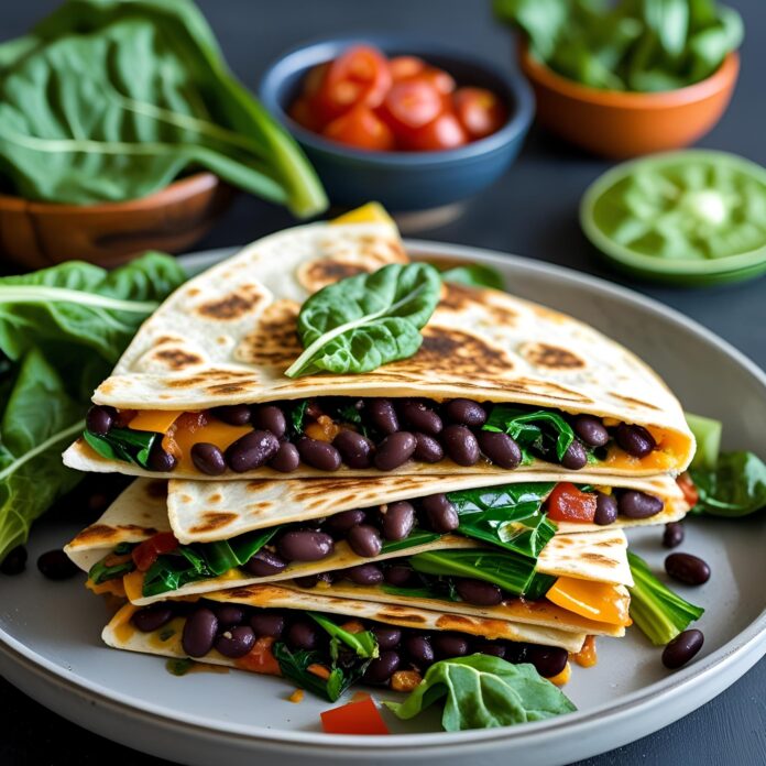 Spicy Black Bean and Swiss Chard Quesadillas Recipe