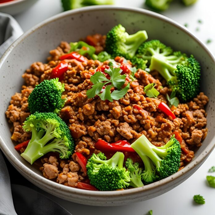 Sweet and Spicy Ground Turkey and Broccoli Bowls Recipe
