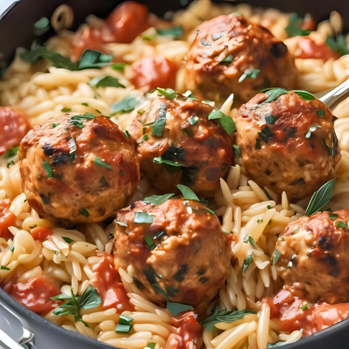 Tuscan Chicken Meatballs and Orzo Recipe