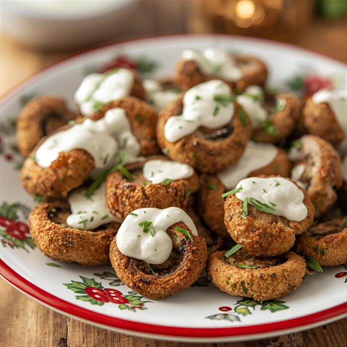 Christmas Fried Sliced Mushrooms with Ranch Recipe