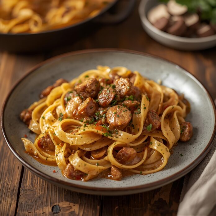 Creamy Cajun Chicken and Sausage Pasta Recipe