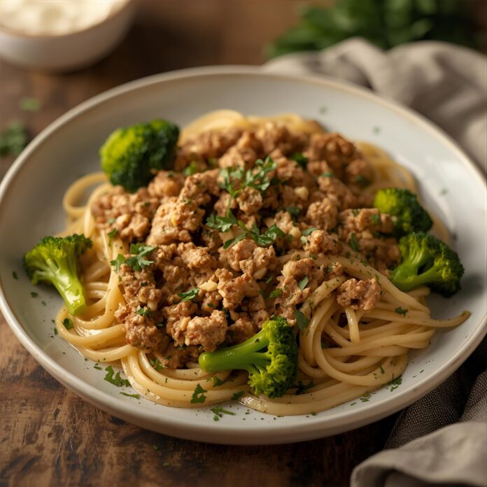 Ground Turkey Pasta with Broccoli Recipe