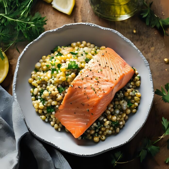 Herbed Pearl Couscous and Salmon Recipe