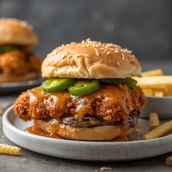 Jalapeno Honey Drenched Crispy Fried Chicken Sandwich Recipe