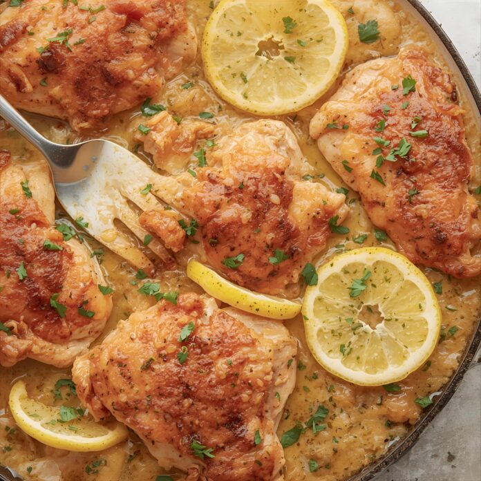 Juicy Lemon Garlic Chicken Thighs Recipe