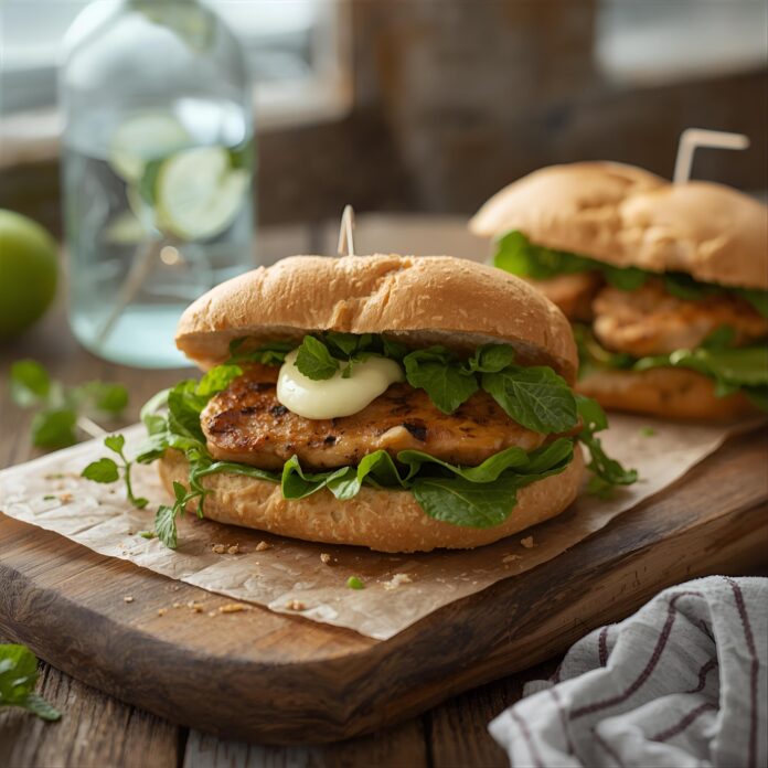 Lime and Mint Roast Chicken Sandwich with Garlic Butter Recipe
