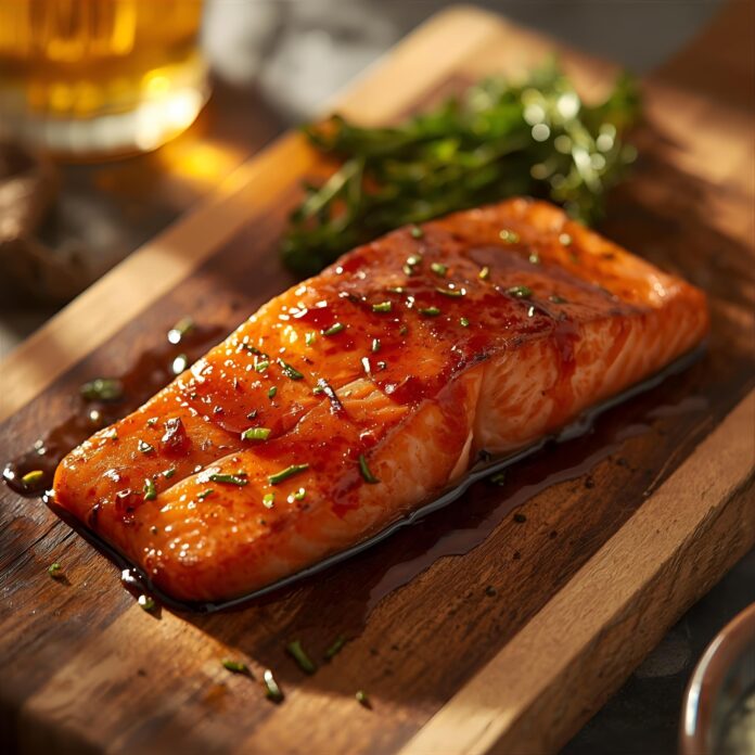 Maple Bourbon Glazed Salmon Recipe