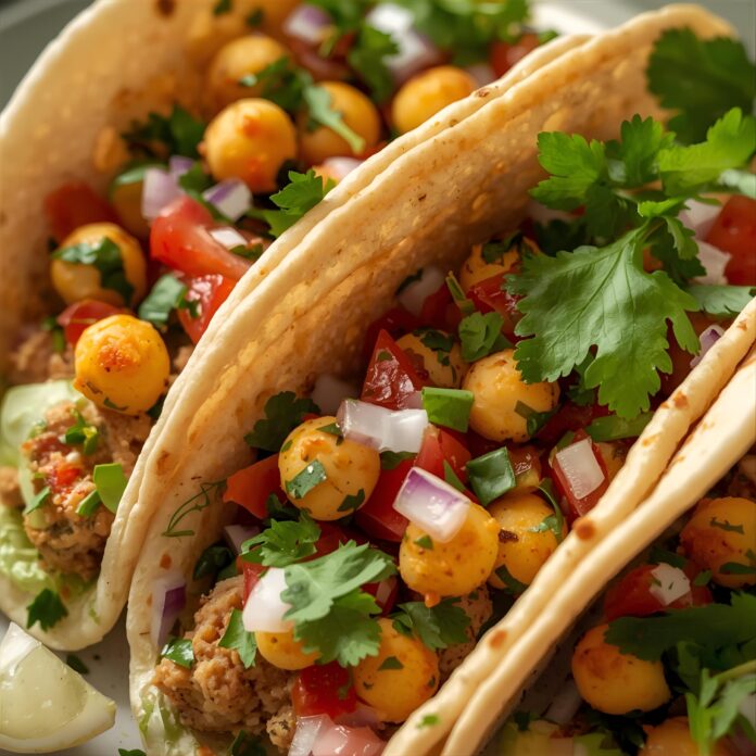 Mediterranean Chickpea Pita Tacos Recipe