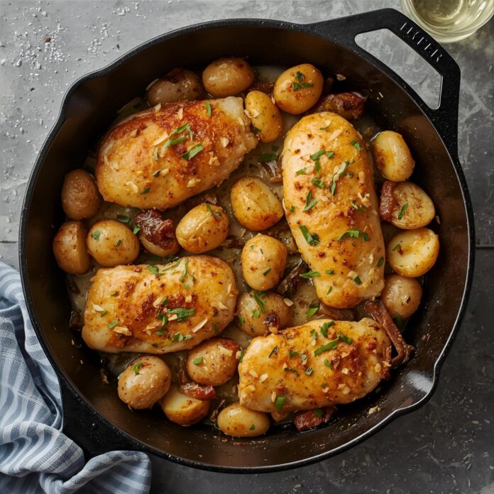 Parmesan Garlic Chicken and Potatoes Recipe