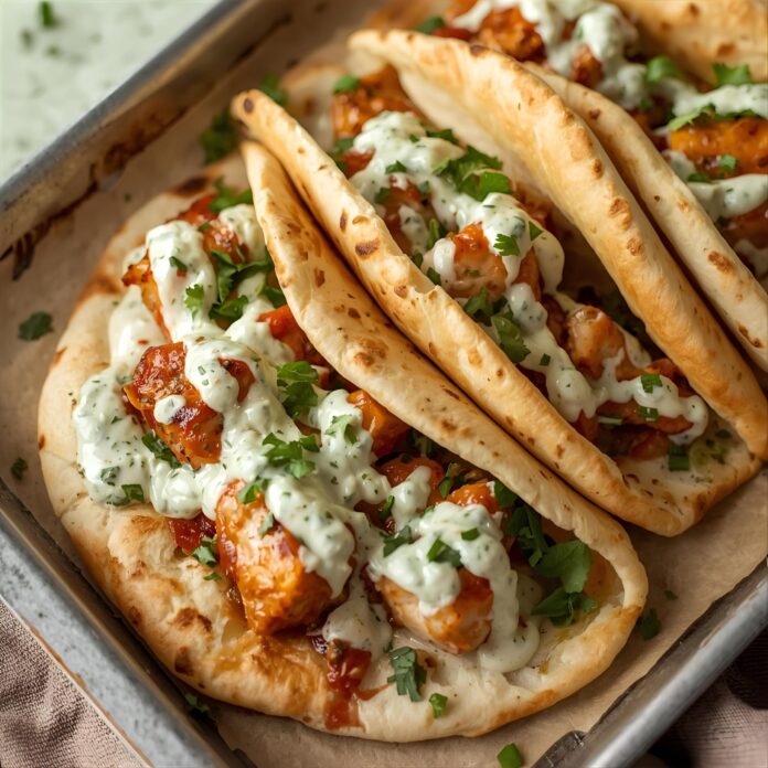Sheet Pan Chicken Pitas with Herby Ranch Recipe
