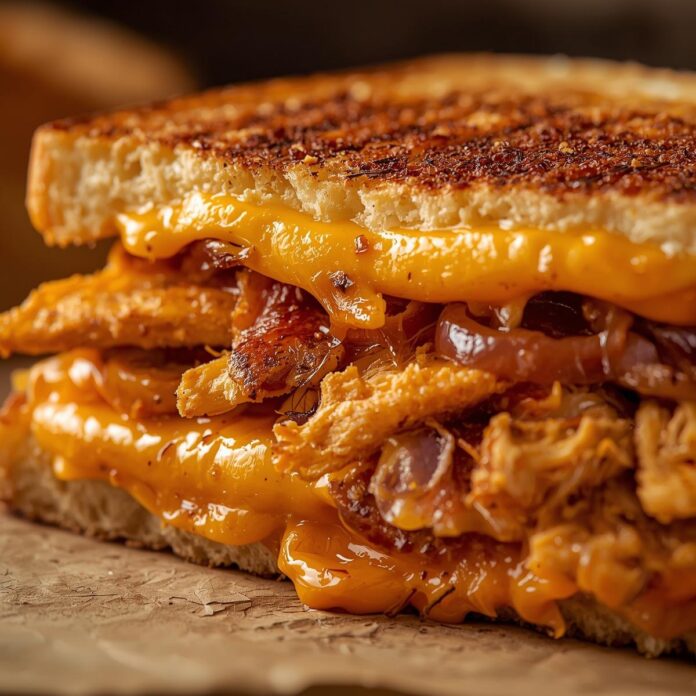 Buffalo Chicken and Onion Grilled Cheese Recipe