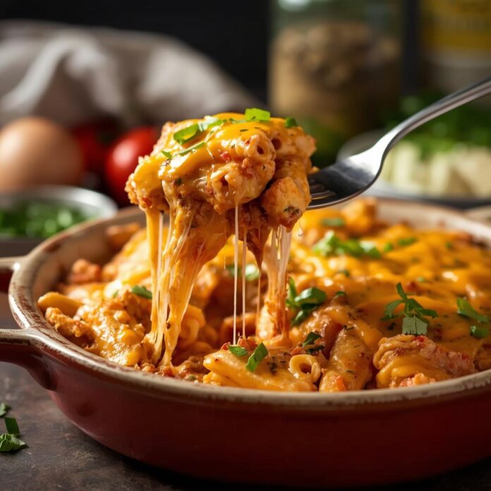 Cheesy Buffalo Chicken Pasta Bake Recipe
