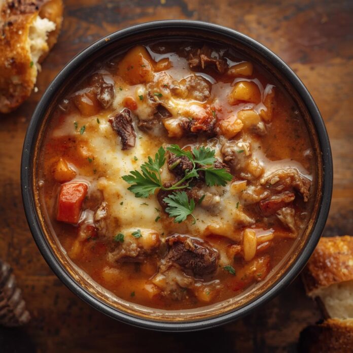 Cheesy Steak Soup Recipe