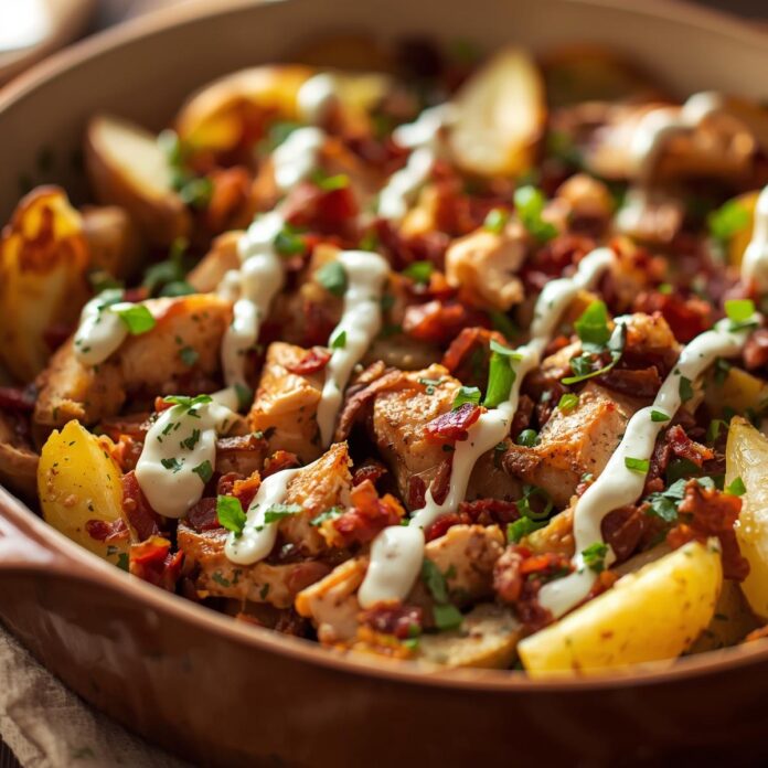 Chicken Bacon Ranch Roasted Potato Bake Recipe