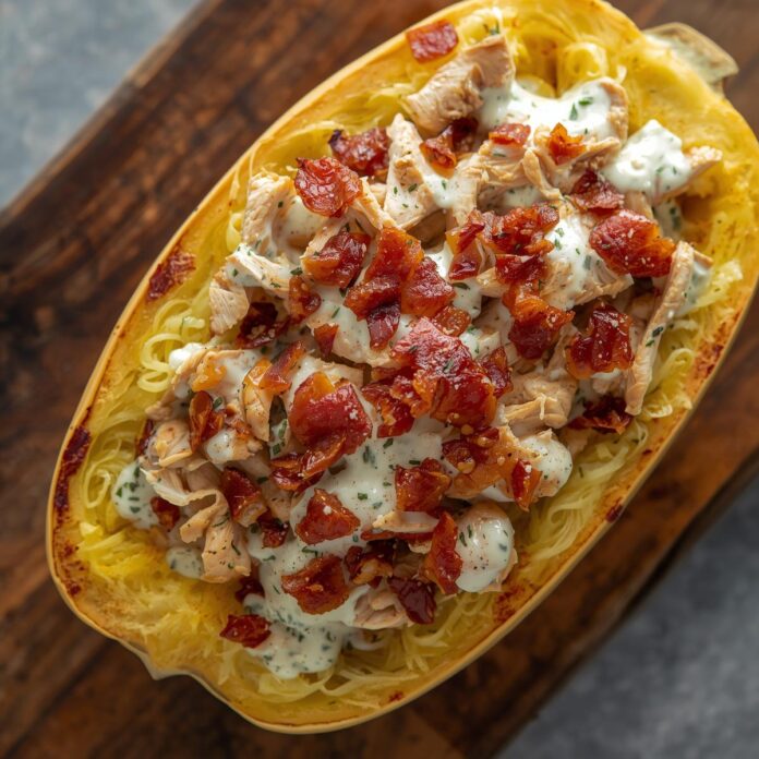 Chicken Bacon Ranch Spaghetti Squash Recipe