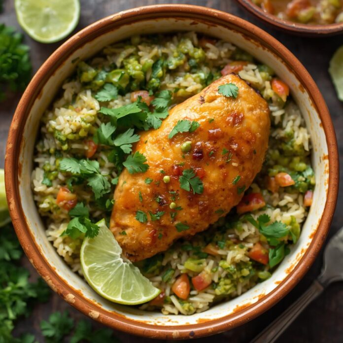 Chicken and Rice Bake with Salsa Verde Recipe