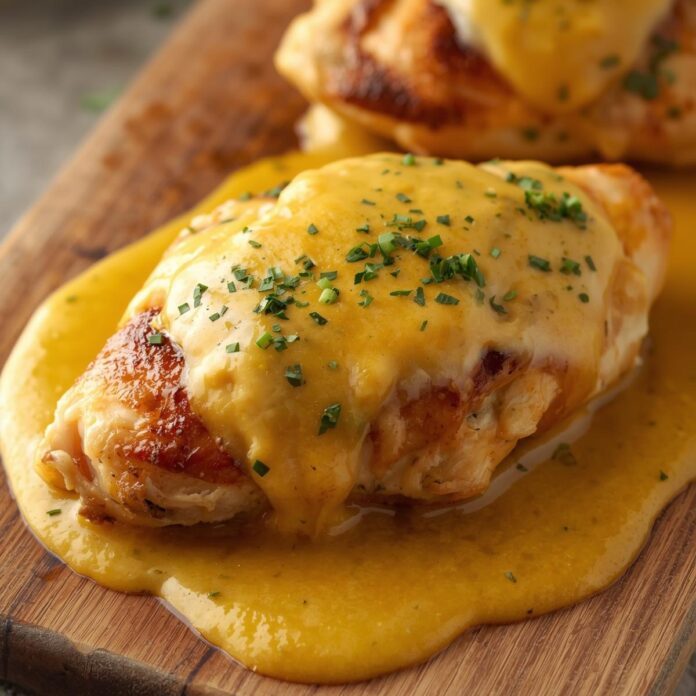 Chicken with Mustard-Cheddar Sauce Recipe