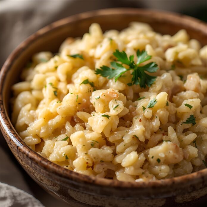 Creamy Garlic Parmesan Rice Recipe