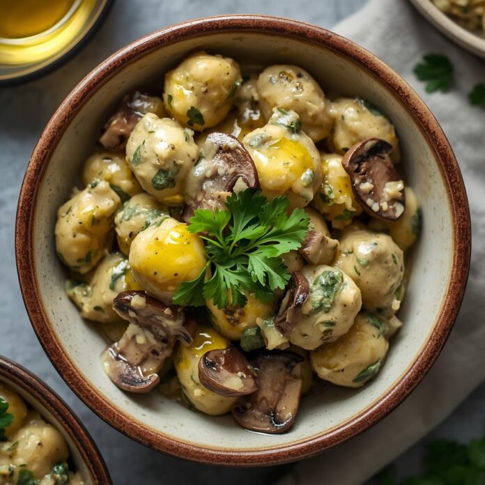 Creamy Spinach Mushroom Gnocchi Recipe