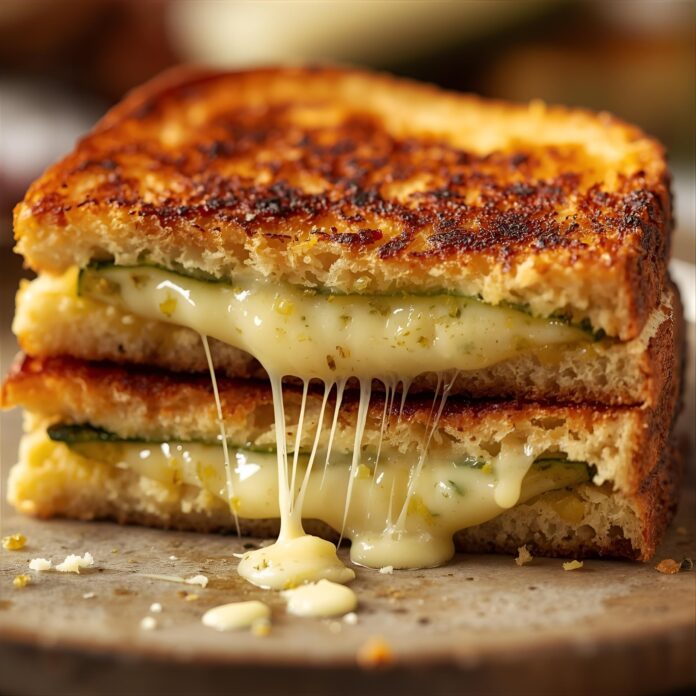Crispy Zucchini Grilled Cheese with Garlic Butter Recipe
