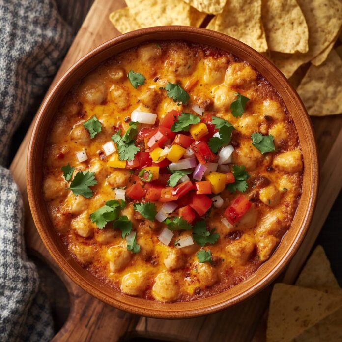 Fajita Chicken Queso Dip Recipe