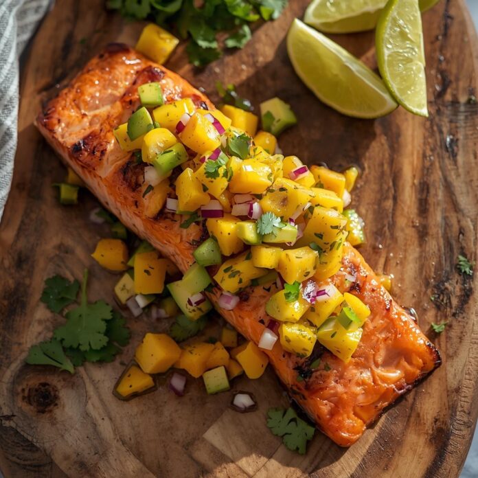 Grilled Lime Salmon with Avocado-Mango Salsa Recipe