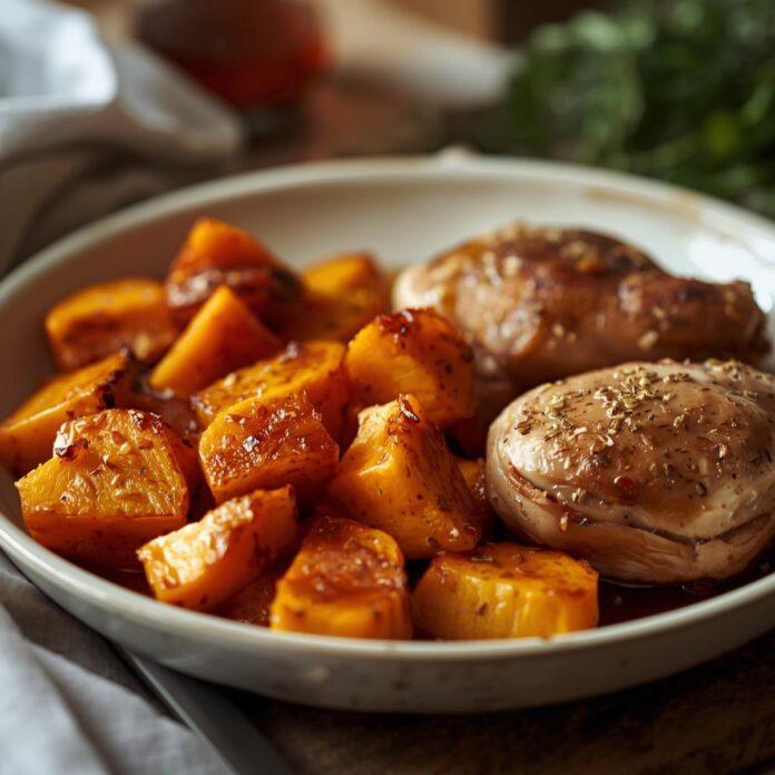 Honey Roasted Butternut Squash with Chicken Recipe