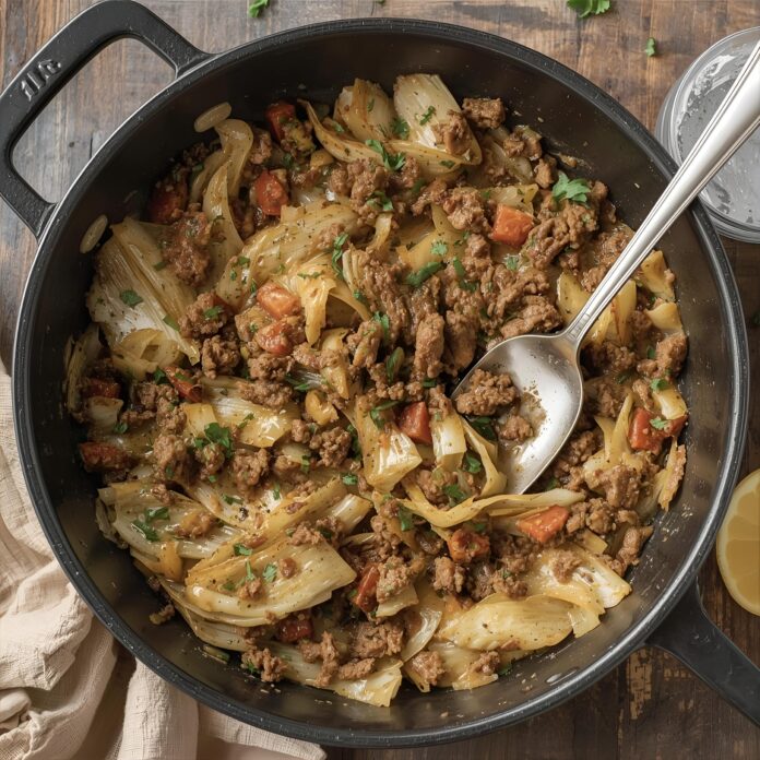 Low-Carb Ground Beef and Cabbage Skillet Recipe