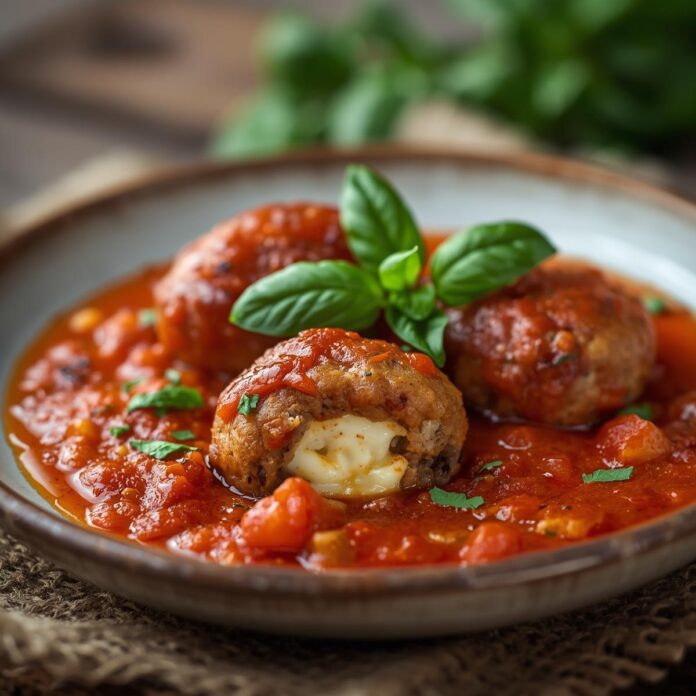 Mozzarella Stuffed Meatballs Recipe