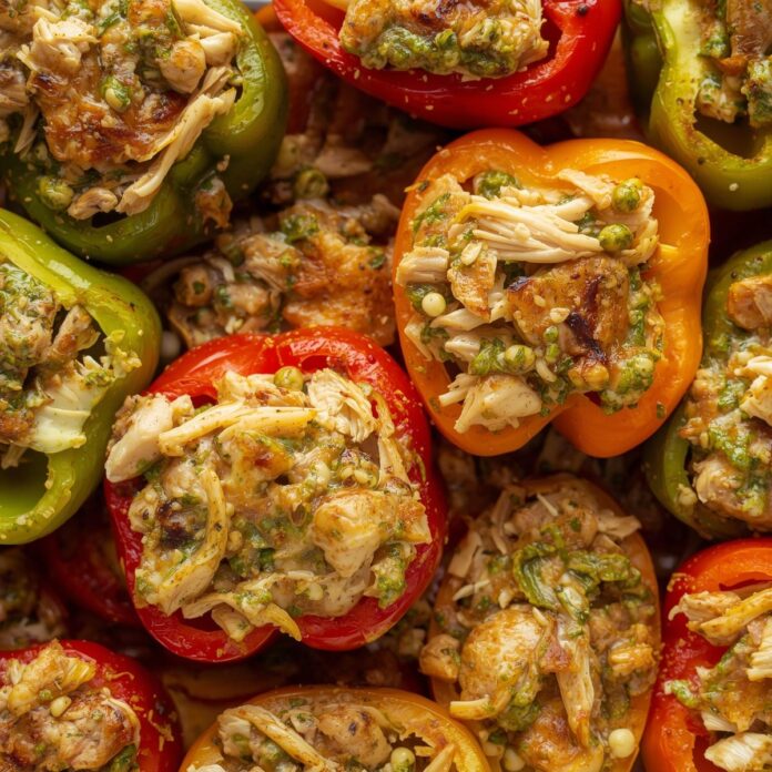 Pesto Chicken Stuffed Peppers Recipe