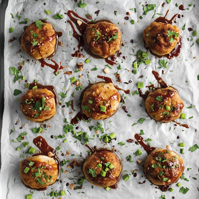 Sheet Pan Sesame Ginger Chicken Meatballs with Sweet Chili Glaze Recipe