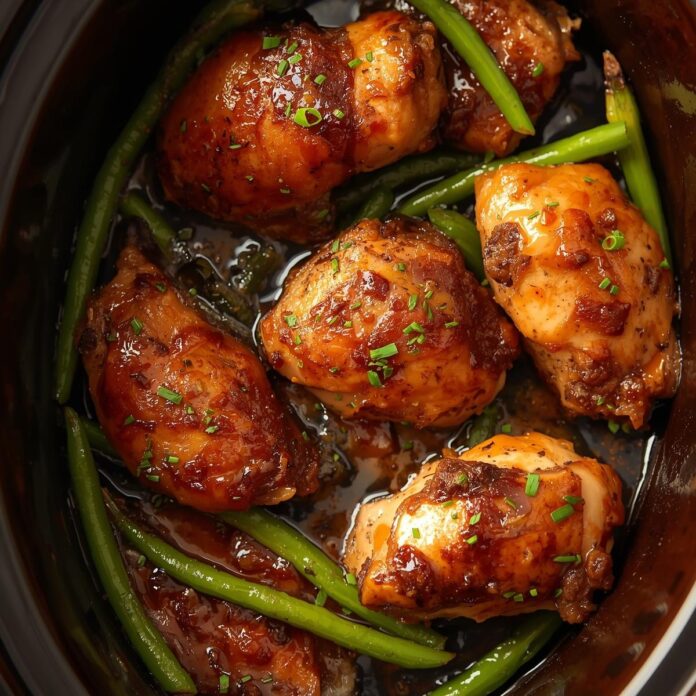 Slow Cooker Honey Garlic Chicken with Green Beans Recipe