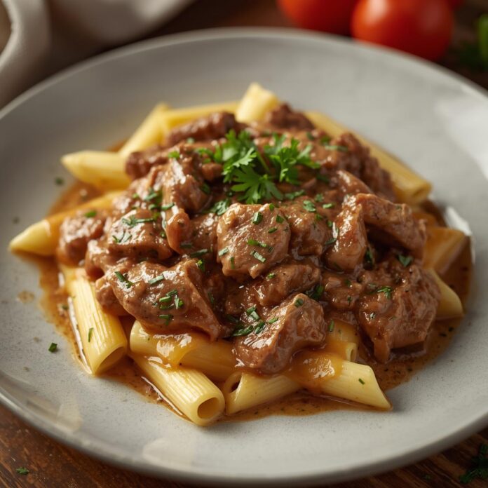 Beef Stroganoff and Penne Pasta