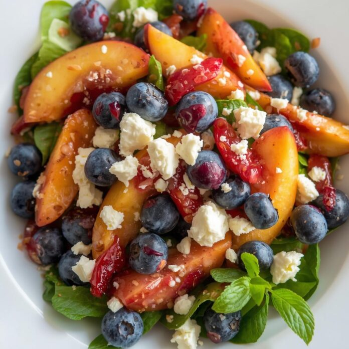 Blueberry Peach Feta Salad