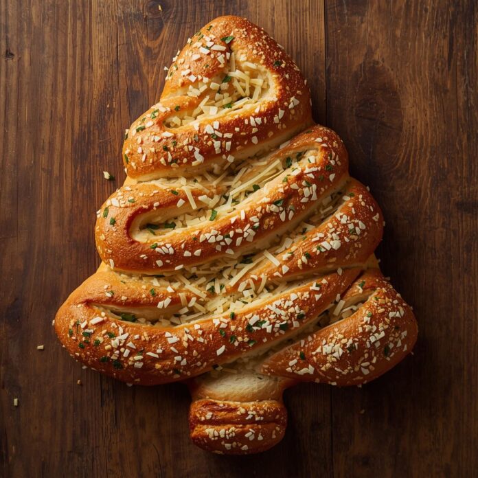 Christmas Tree Bread with Cheesy