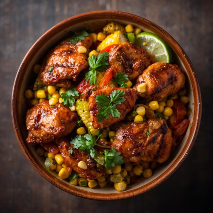 Chipotle Lime Chicken with Corn and Peppers