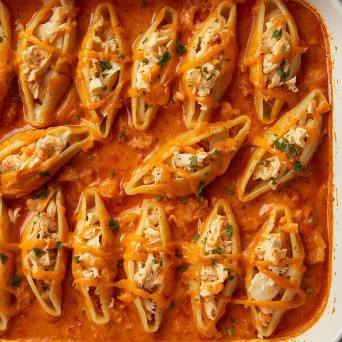 Creamy Buffalo Chicken Stuffed Shells Recipe