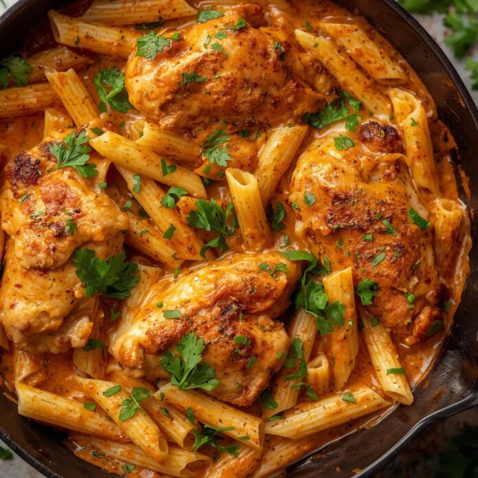 Creamy Cajun Chicken Pasta Skillet