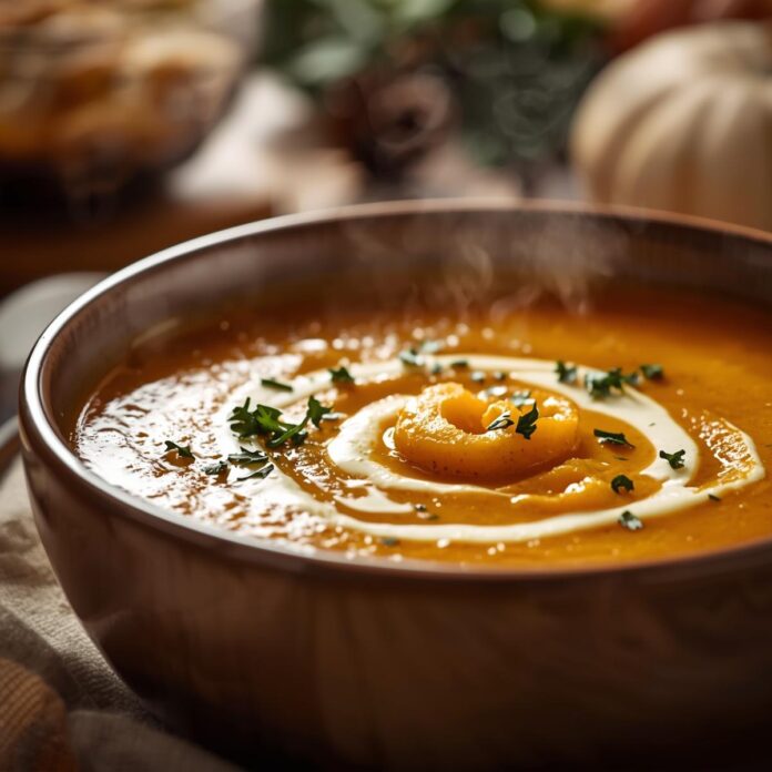 Creamy Honey Roasted Acorn Squash Soup