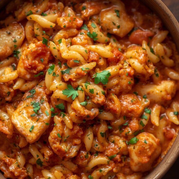 Creamy Tomato Orzo with Chicken