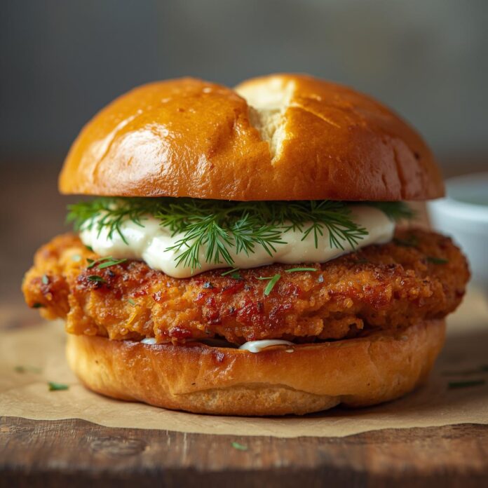 Crispy Dill Chicken Burger with Homemade Mayo Recipe