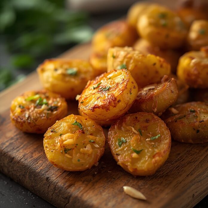 Crispy Garlic Smashed Baby Potatoes