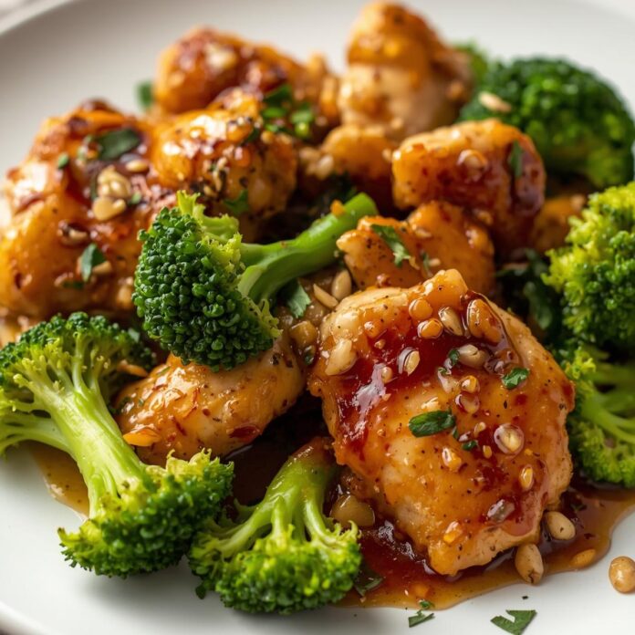Honey Garlic Chicken with Broccoli Recipe