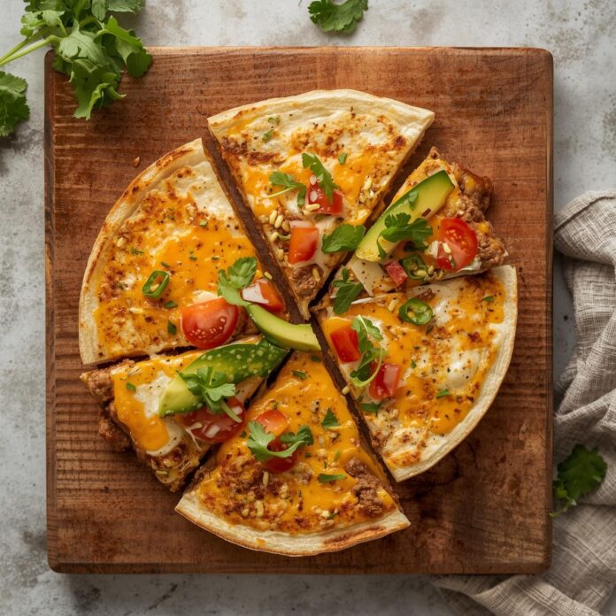 Low Calorie Cheeseburger Quesadilla