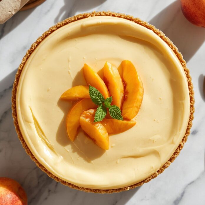 No Bake Peach Cheesecake