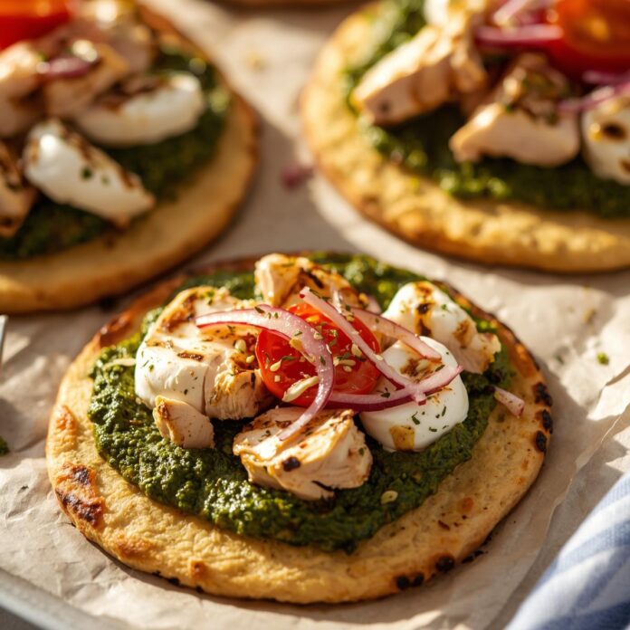 Pesto Chicken Flatbreads