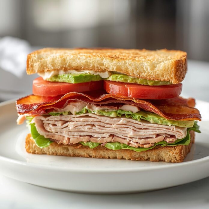 Easy Turkey Avocado Club Sandwich