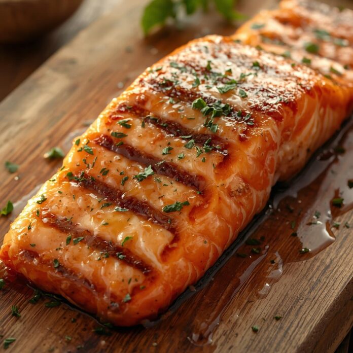 Baked and Crunchy Honey Mustard Salmon